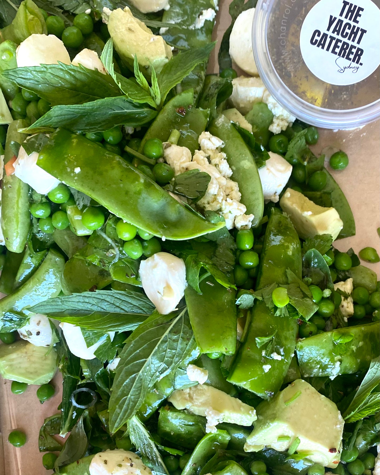 Salad Avocado, snow pea, mint, snap pea, Persian feta