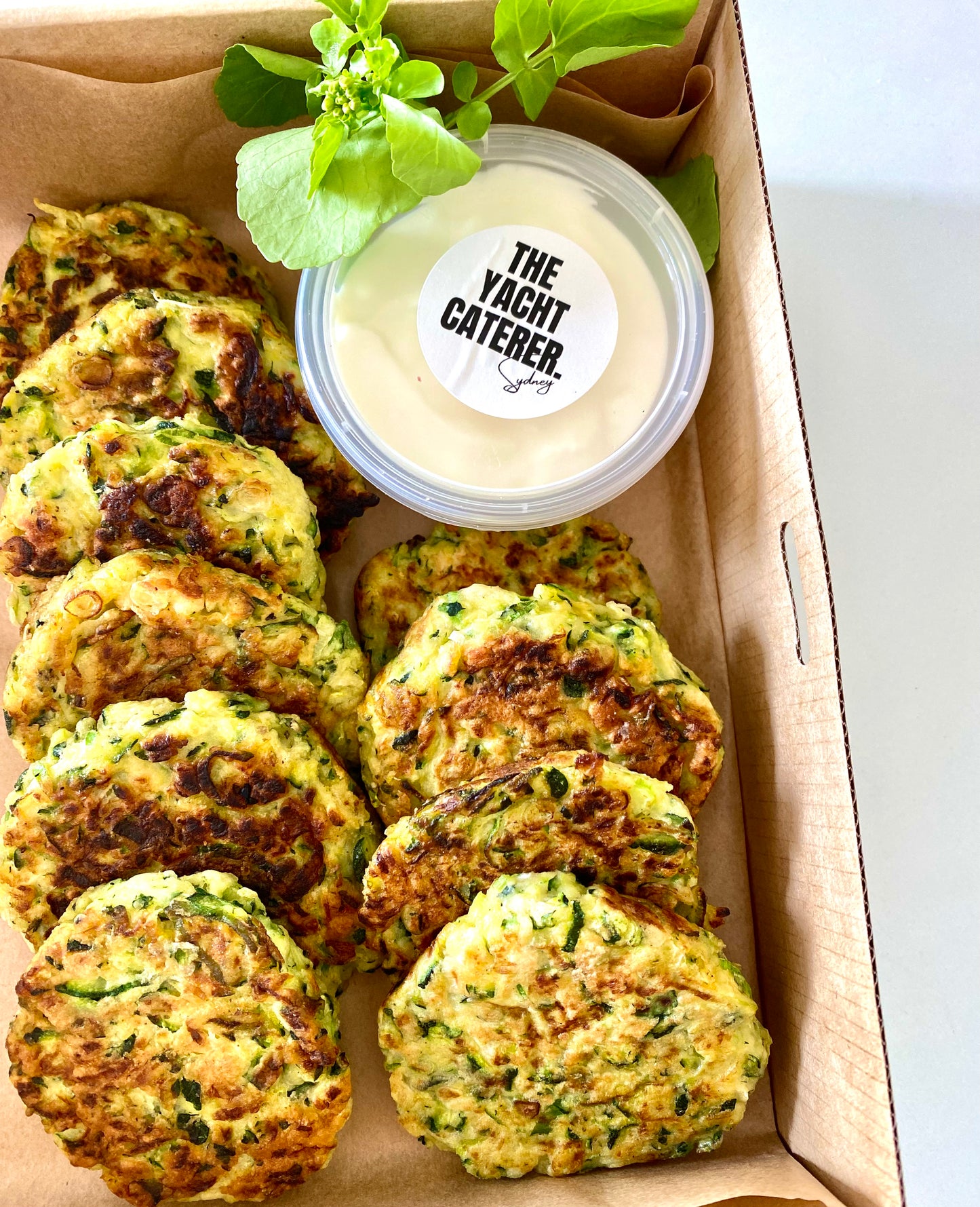 Zucchini Blinchiki (Pancakes) w yogurt.