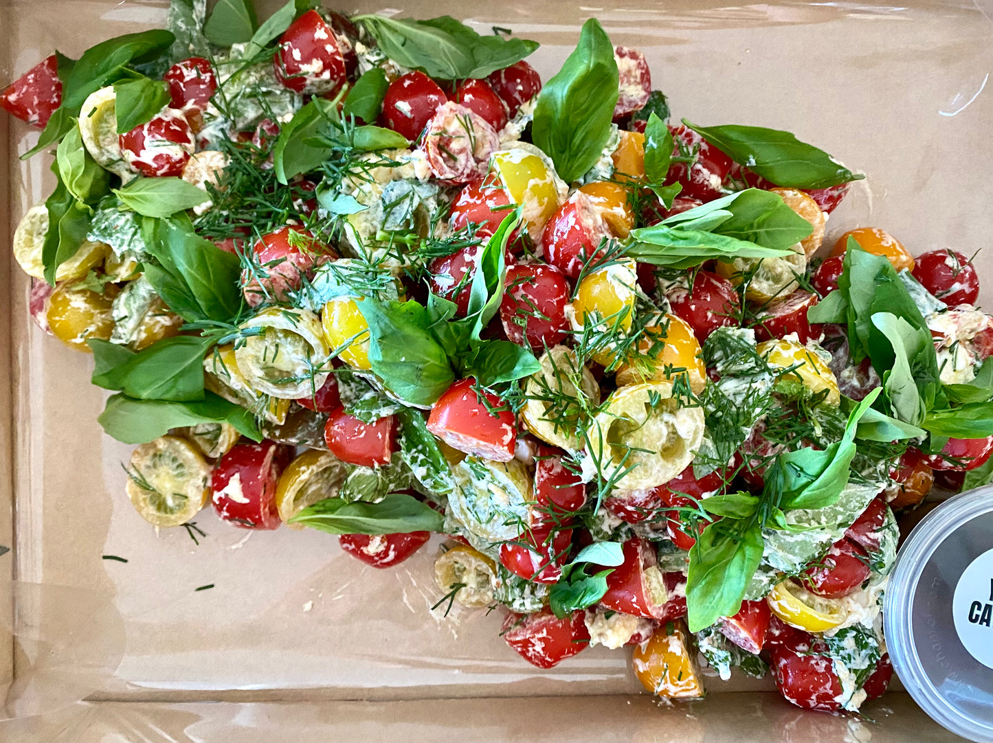 Salad Heirloom Tomato Dill, Basil, Mint & Persian Feta.